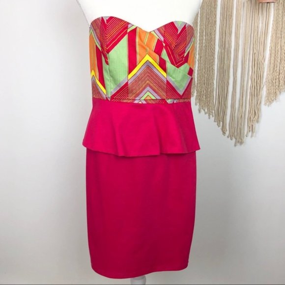 Judith March Dresses & Skirts - Judith March Strapless Peplum Hot Wiggle Dress H